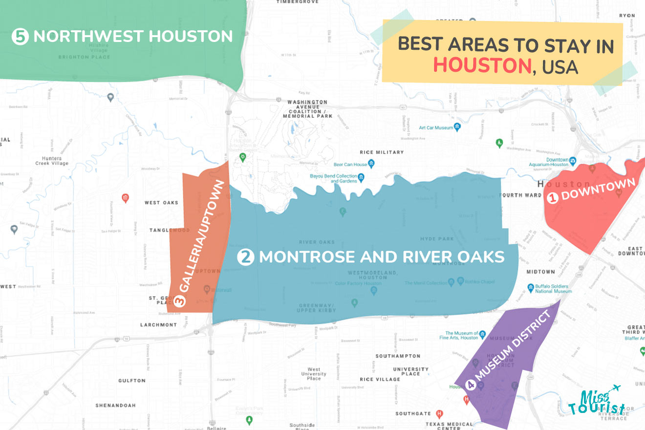 Map of best areas in Houston